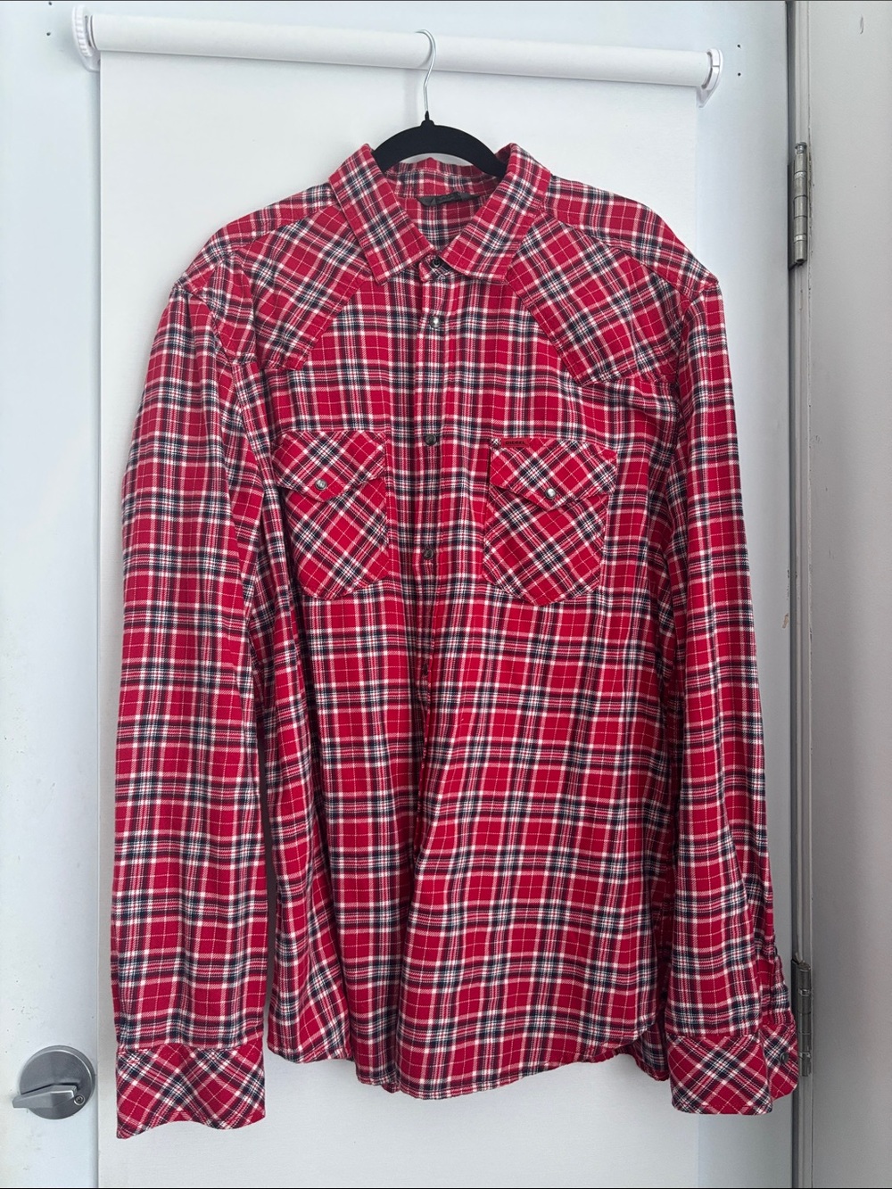 Men’s Diesel Red Plaid Button-Down Shirt